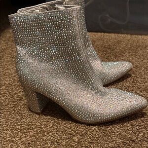 Forever Young Glittering Silver Heeled Boots